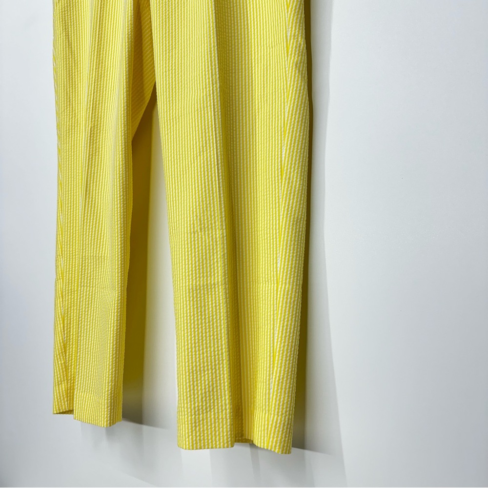Anne Klein Daffodil Yellow White Stripe Seersucker Dress Pants Dressy Casual Nwt - Picture 5 of 16